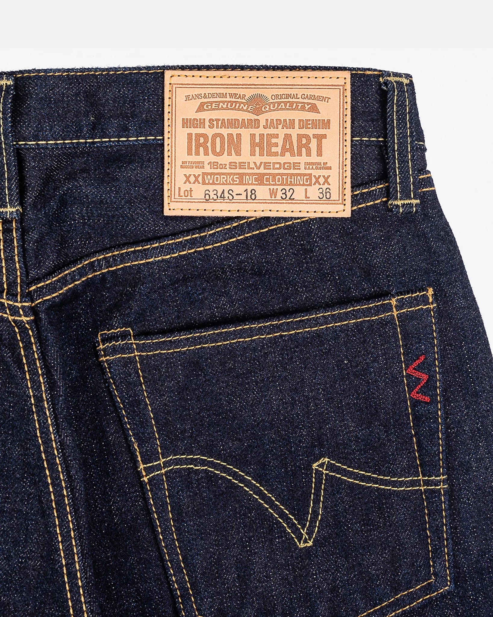 IH-634S-18 18oz Vintage Selvedge Denim Straight Cut Indigo