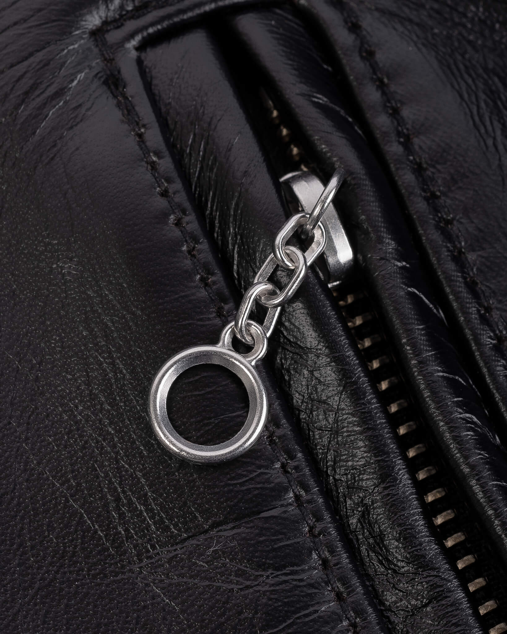 IHJ-54-BLK Japanese Horsehide Rider’s Jacket with Collar Black (Tea-Core Dyed)