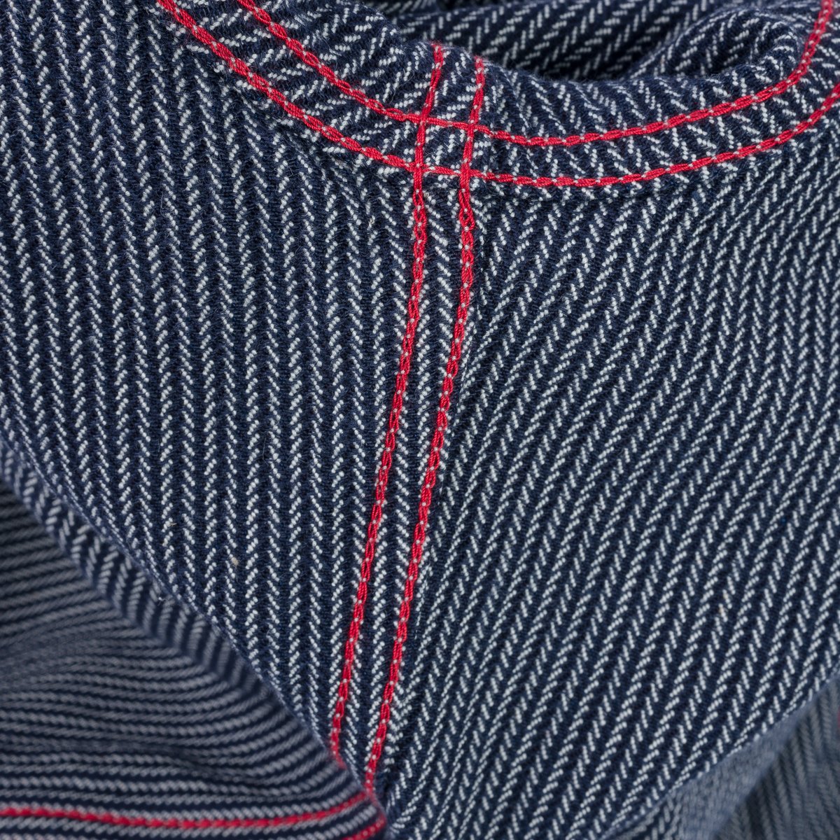 IHSH-365-IND Herringbone Hickory Stripe Sawtooth Western Shirt Indigo