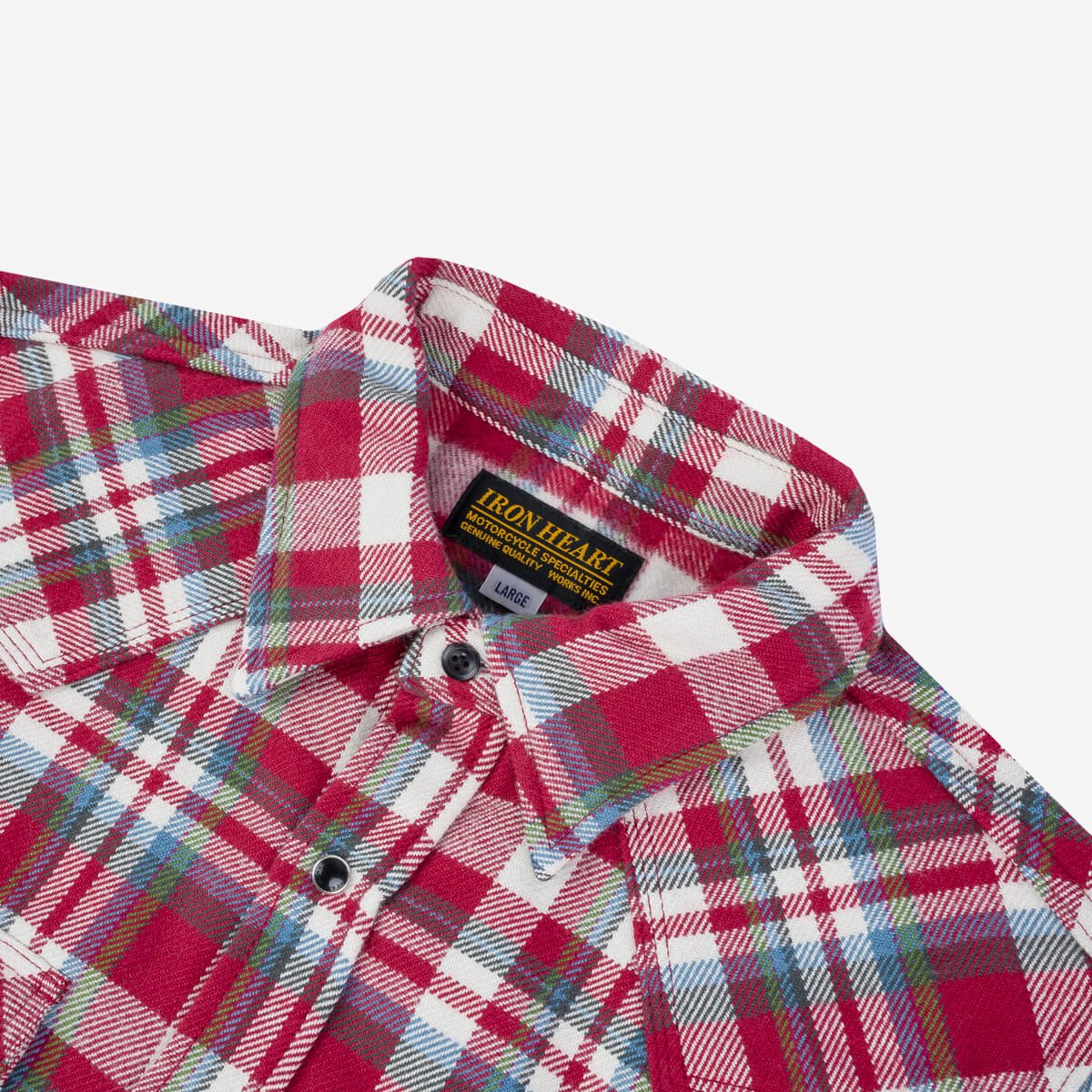 IHSH-377-RED Ultra Heavy Flannel Crazy Check Western Shirt