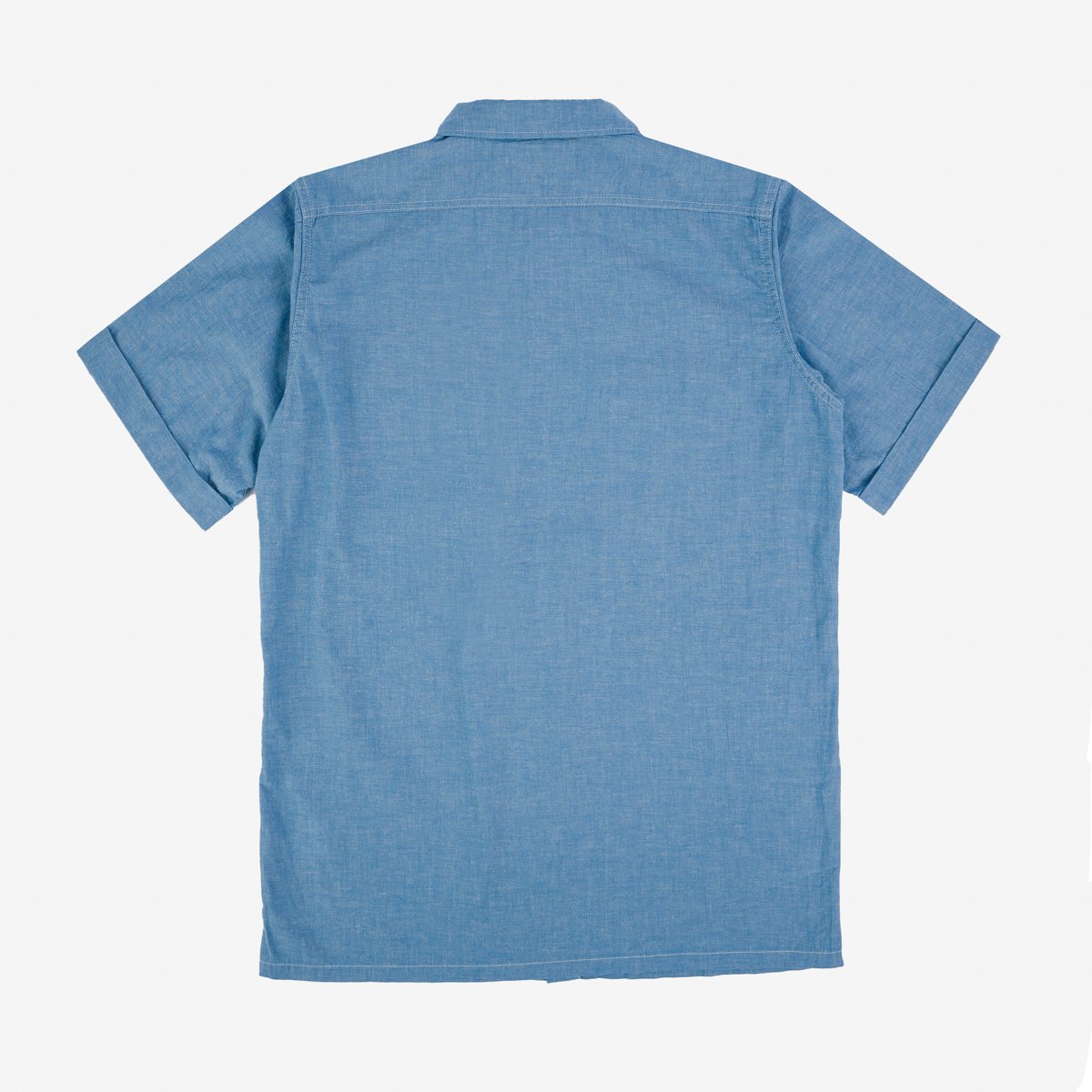 IHSH-388-BLU 4oz Selvedge Short Sleeved Summer Shirt Blue