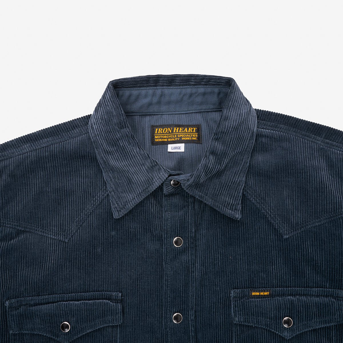 IHSH-398-NAV 11oz Corduroy Western Shirt Navy