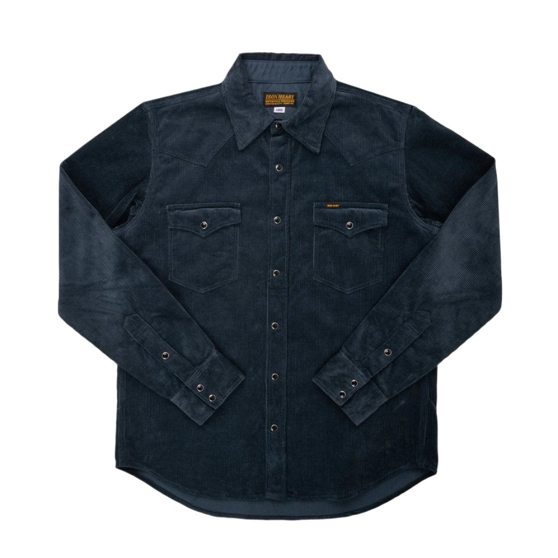 IHSH-398-NAV 11oz Corduroy Western Shirt Navy