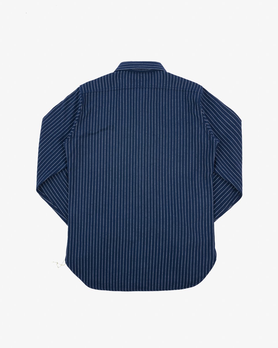 IHSH-402-NAV 12oz Ultra Heavy Flannel Chalk Stripe Work Shirt Navy