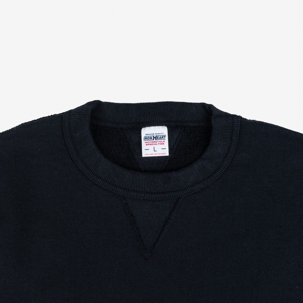 IHSW-69L-BLK 14oz Ultra Heavyweight Loopwheel Cotton Crew Neck Sweat Black