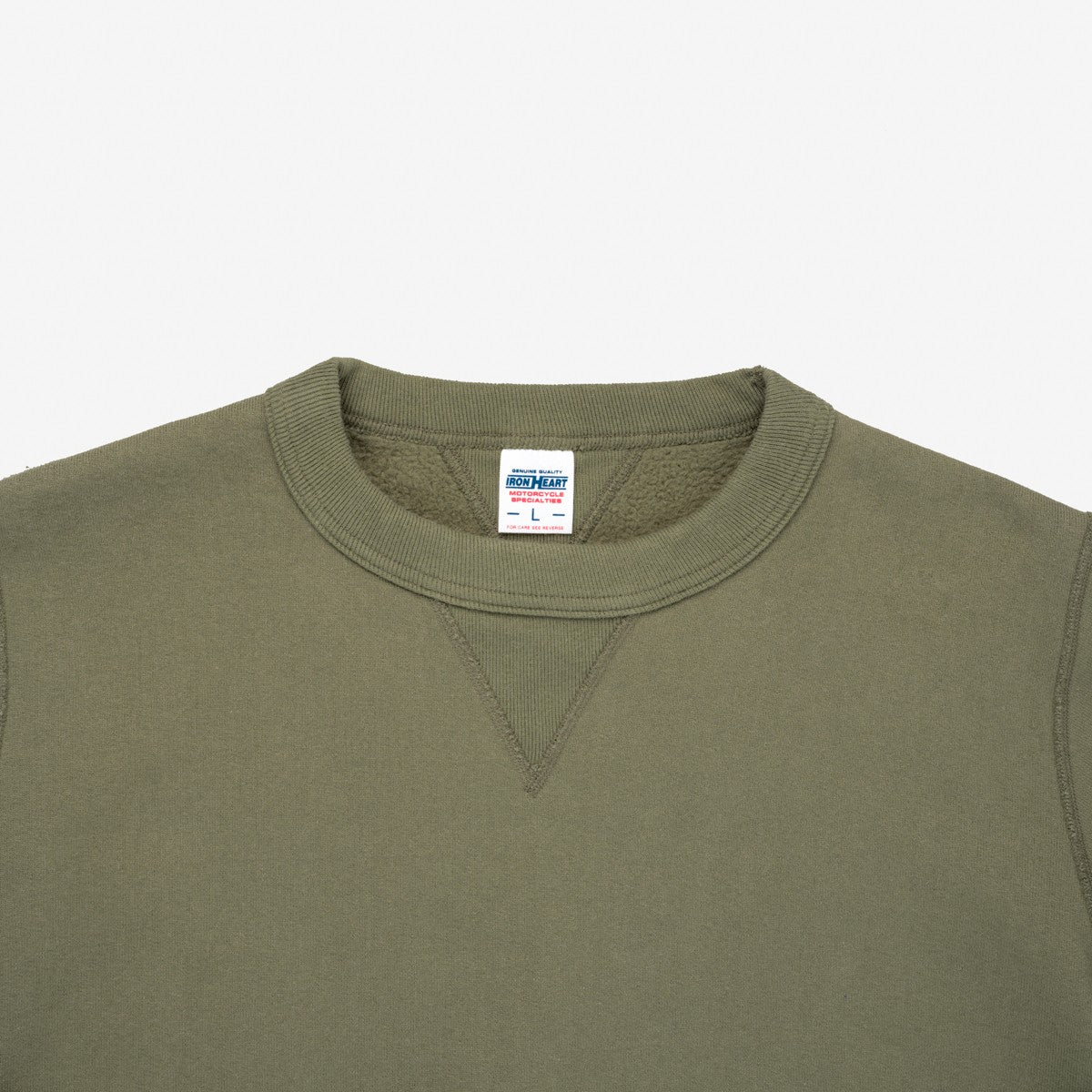 IHSW-69L-BLK 14oz Ultra Heavyweight Loopwheel Cotton Crew Neck Sweat - Olive