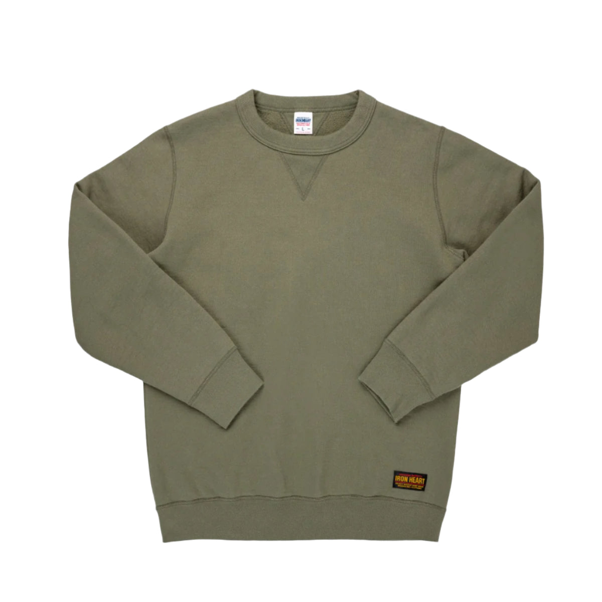 IHSW-69L-BLK 14oz Ultra Heavyweight Loopwheel Cotton Crew Neck Sweat - Olive