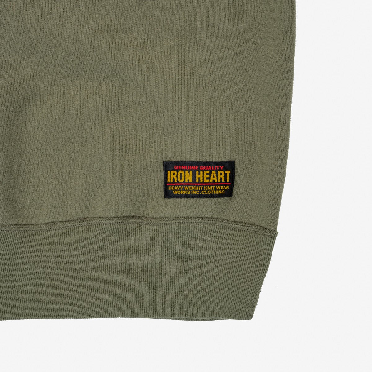 IHSW-69L-BLK 14oz Ultra Heavyweight Loopwheel Cotton Crew Neck Sweat - Olive