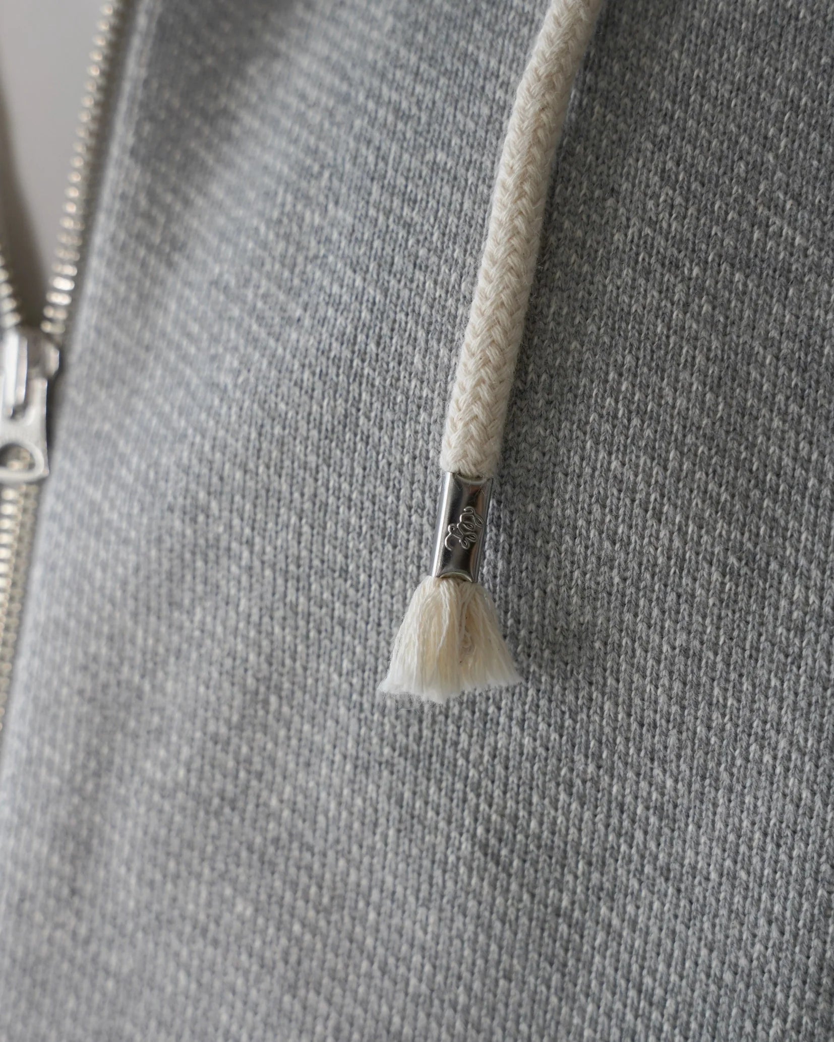 Zip Hoodie Double Heavyweight French Terry Heather Grey