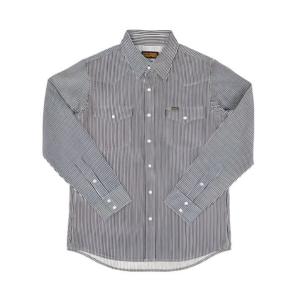 IHSH-07-IND 12oz Hickory Stripe Western Shirt Indigo