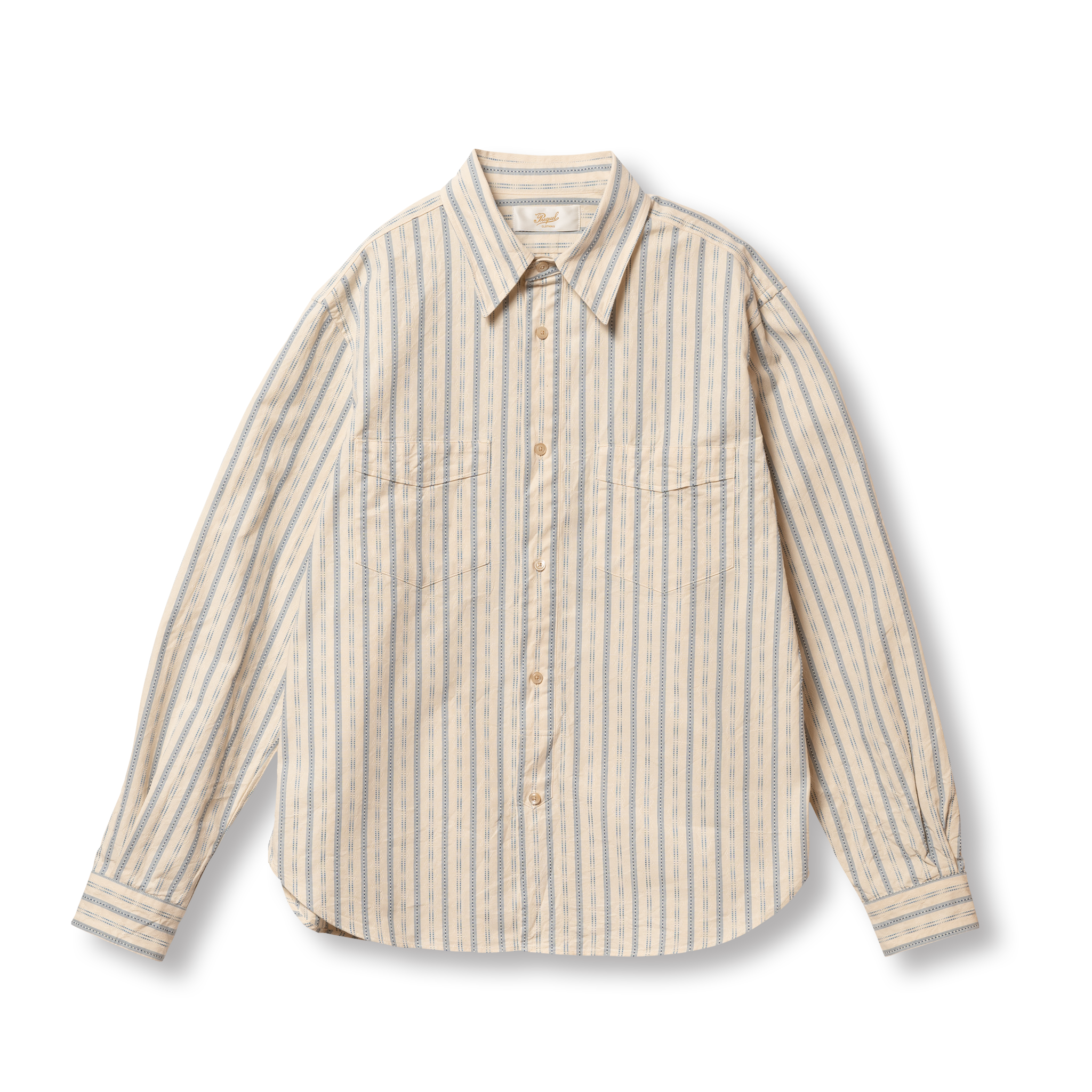 S1020 Striped Work Shirt - Beige