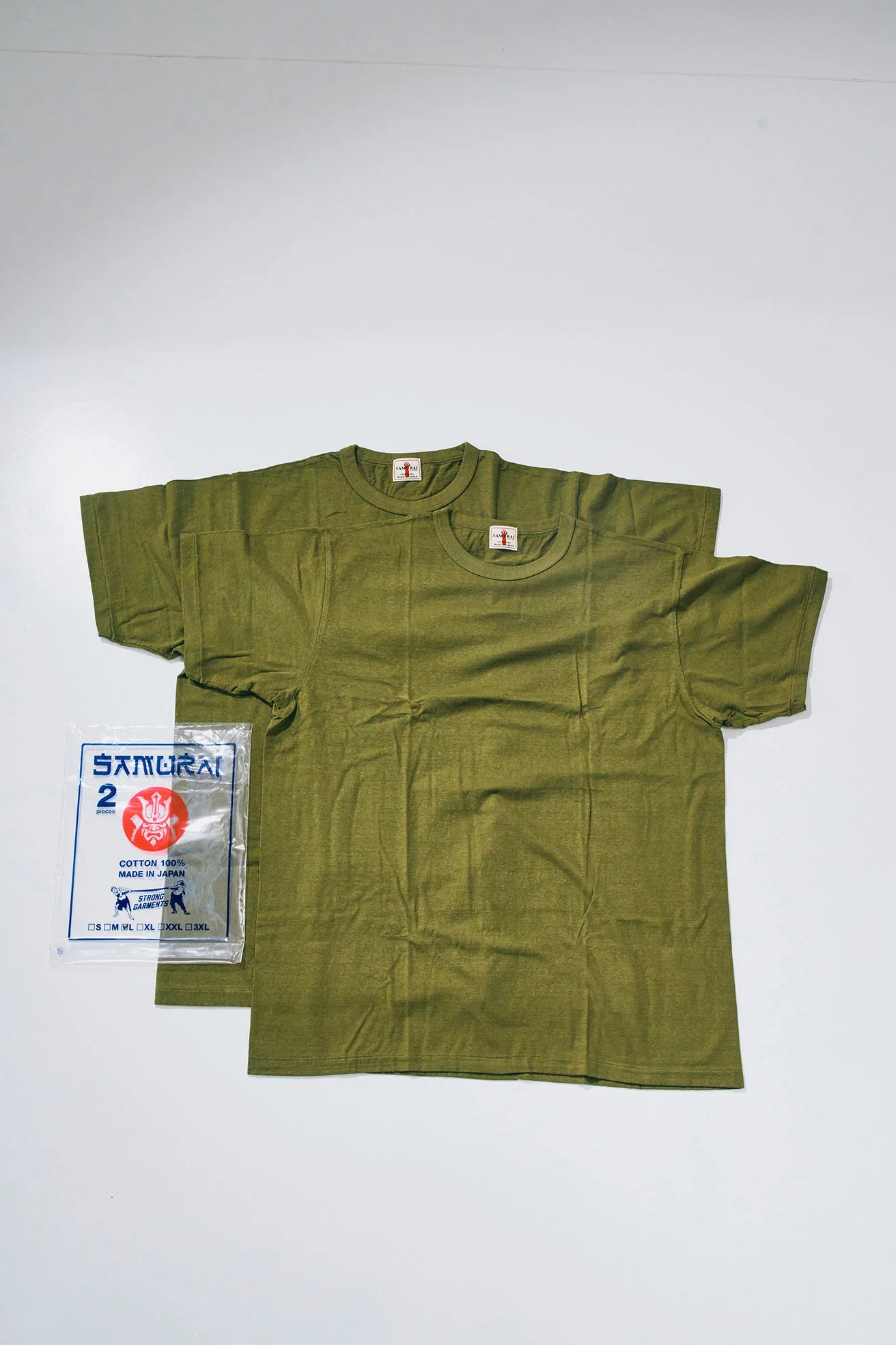 2PST-01 CREW 2 Pack Loopwheel Tee Olive