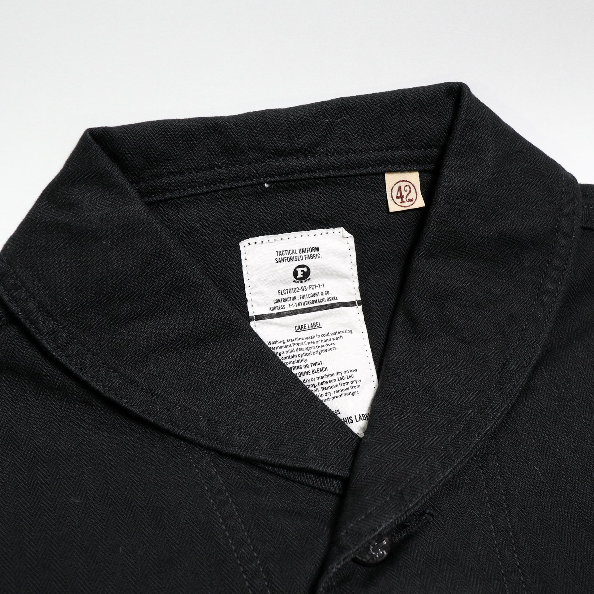 2052-2 USN Shawl Collar Herringbone Coverall Black