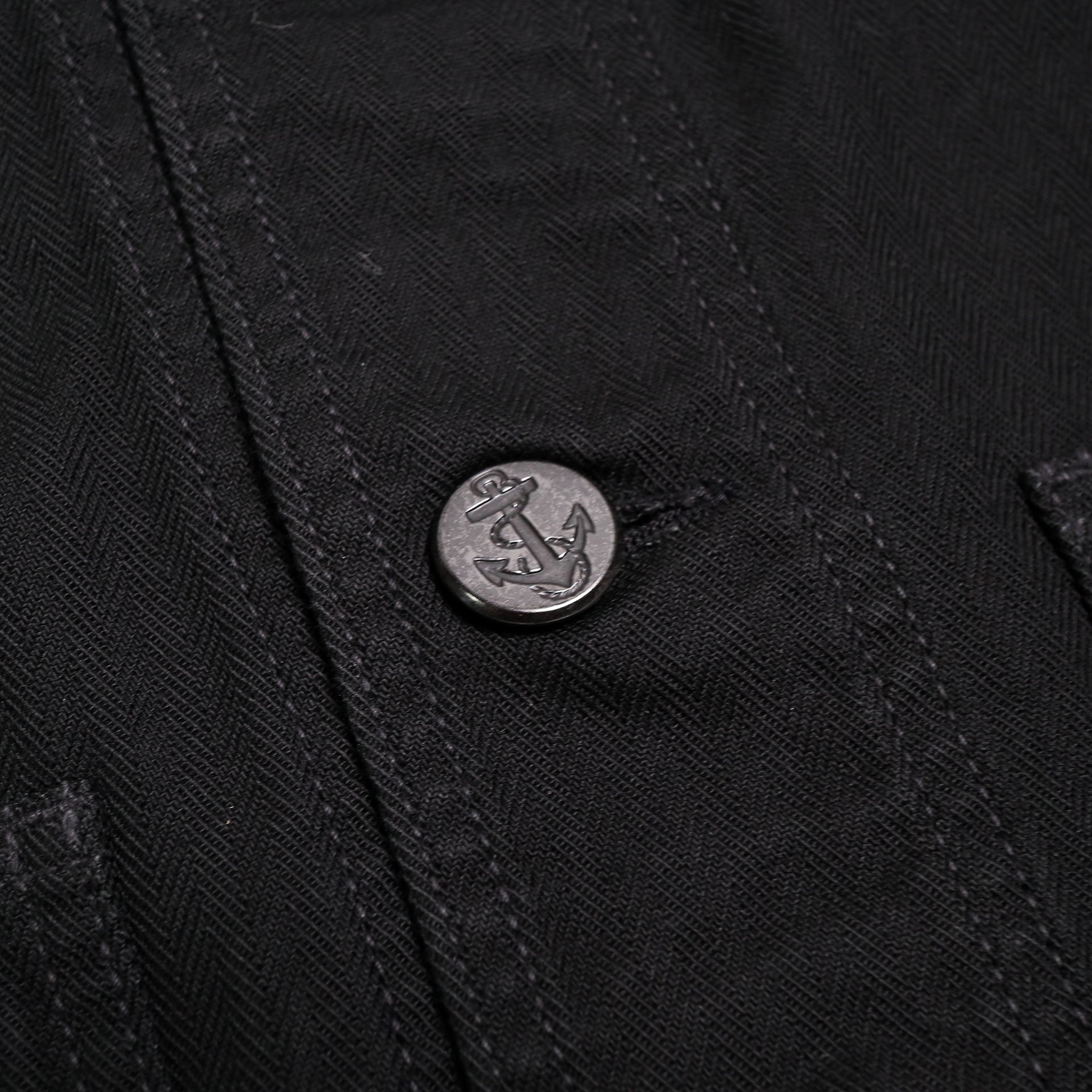 2052-2 USN Shawl Collar Herringbone Coverall Black