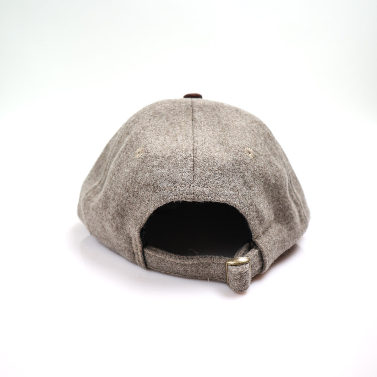 Unstructured Baseball Hat Melton Wool Oatmeal/Red Oak Melton Wool