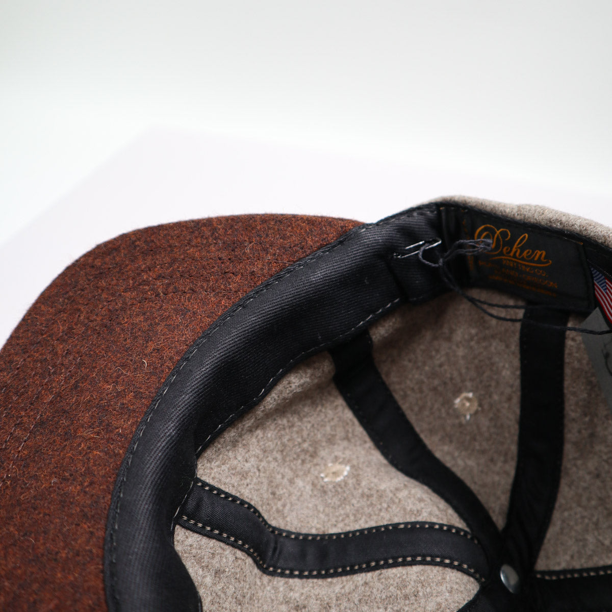 Unstructured Baseball Hat Melton Wool Oatmeal/Red Oak Melton Wool