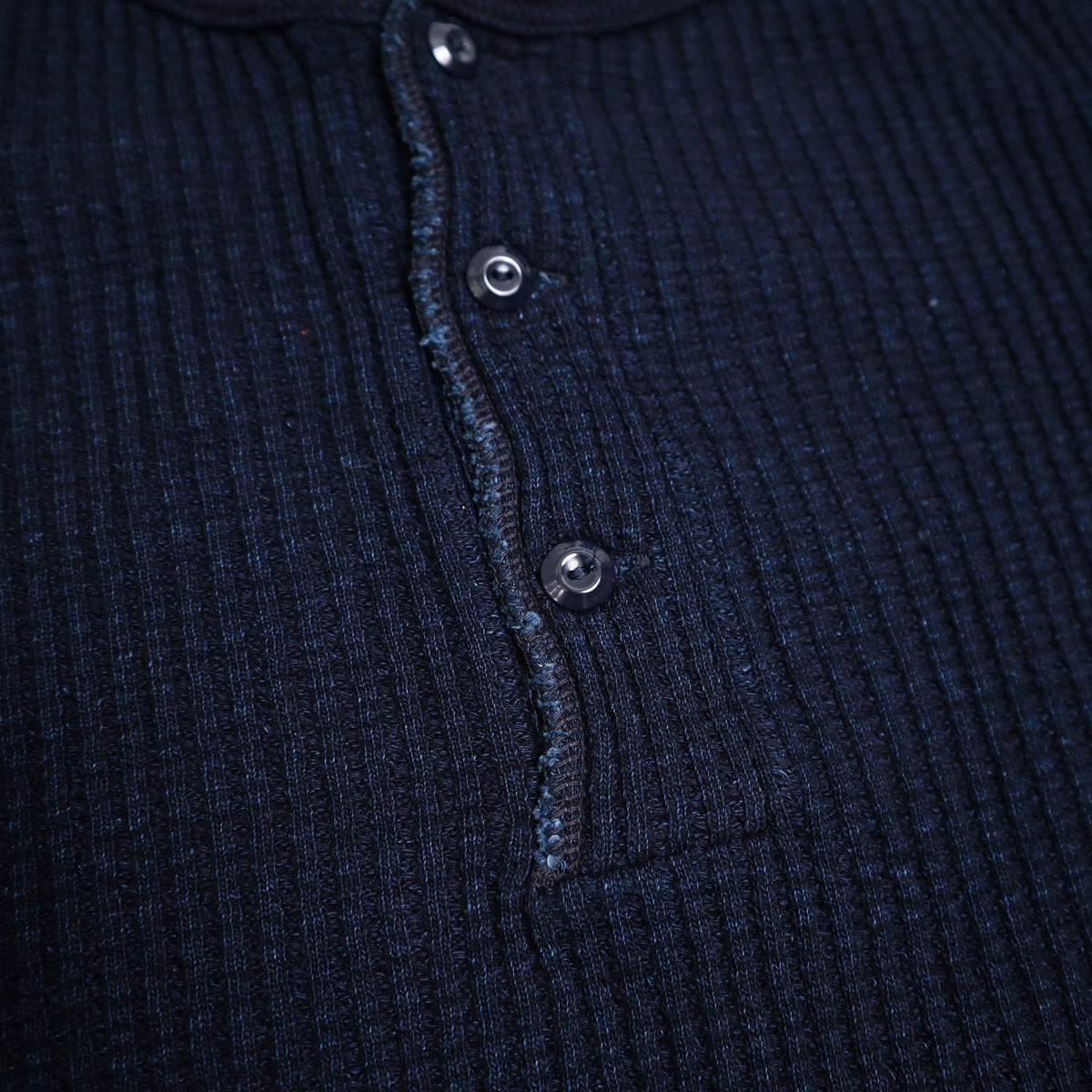Big Waffle Henley Thermal Indigo