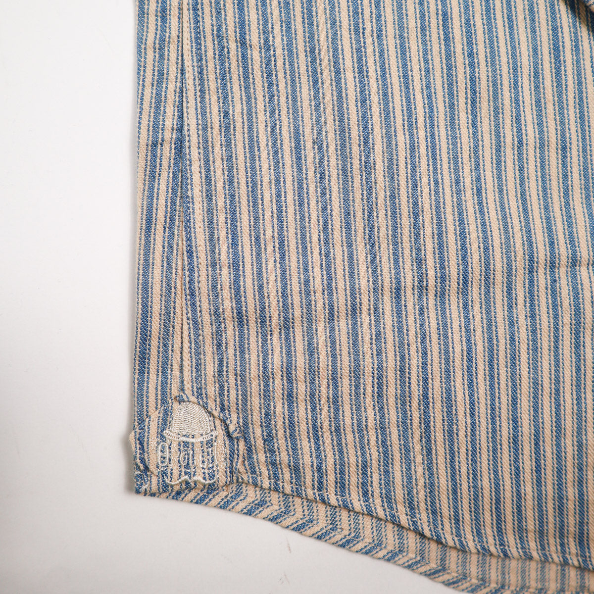 OR-5002B Shawl Collar Shirt Indigo Stripe