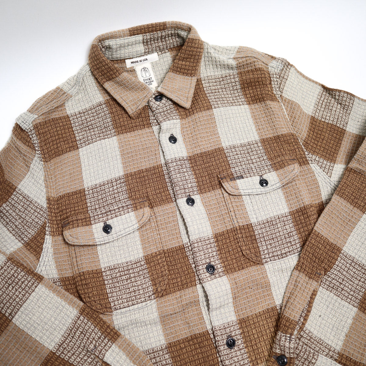 The Brace Waffle Plaid Shirt Fog