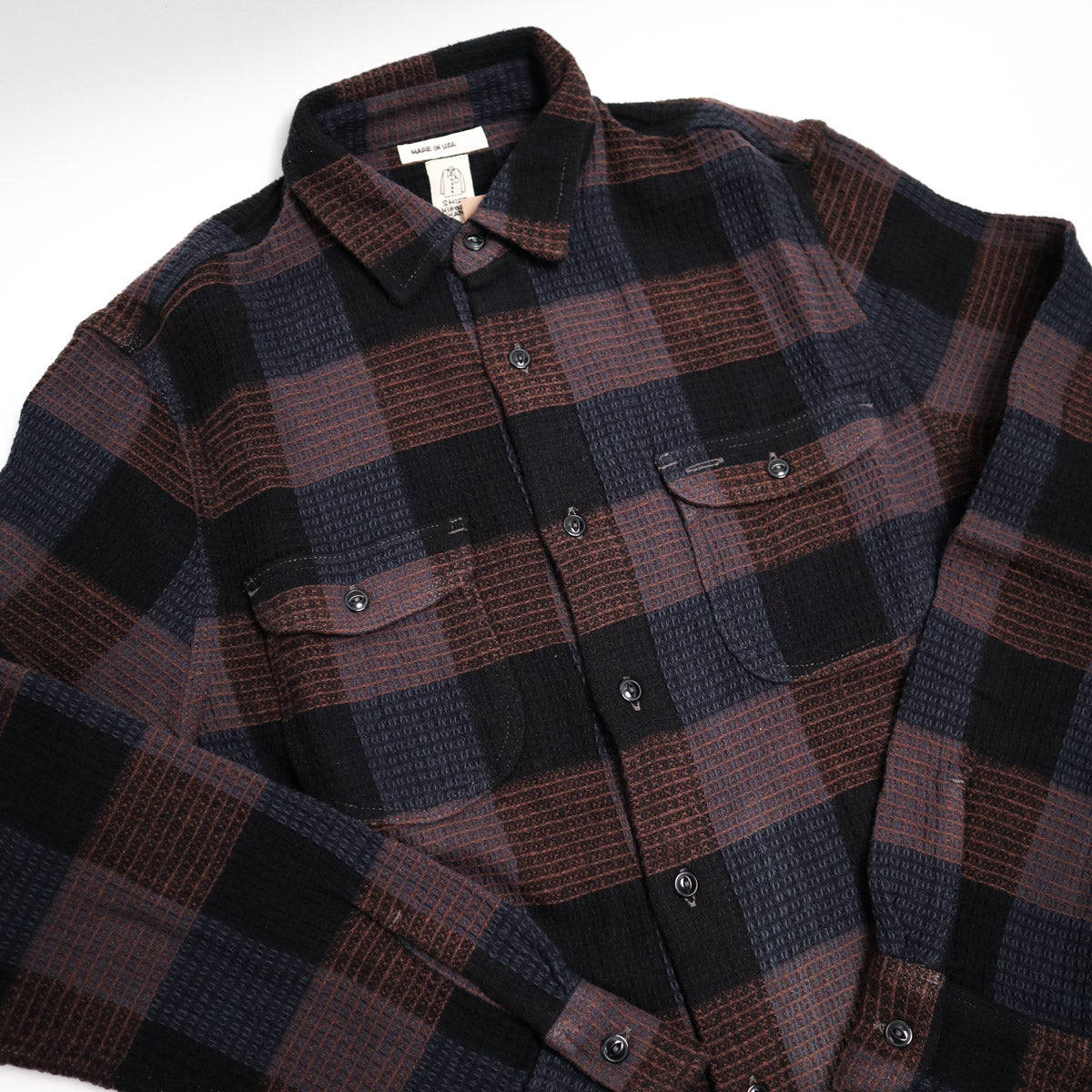 The Brace Waffle Plaid Shirt Coal