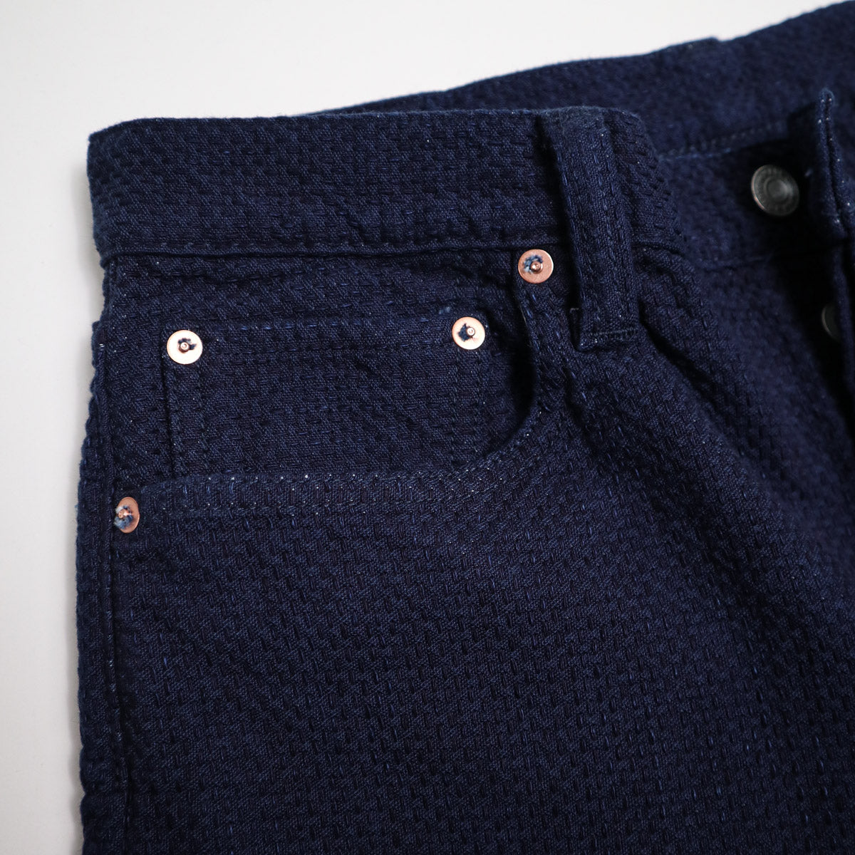 0621 15oz Ori-Sashi Sashiko Relax Fit - Indigo