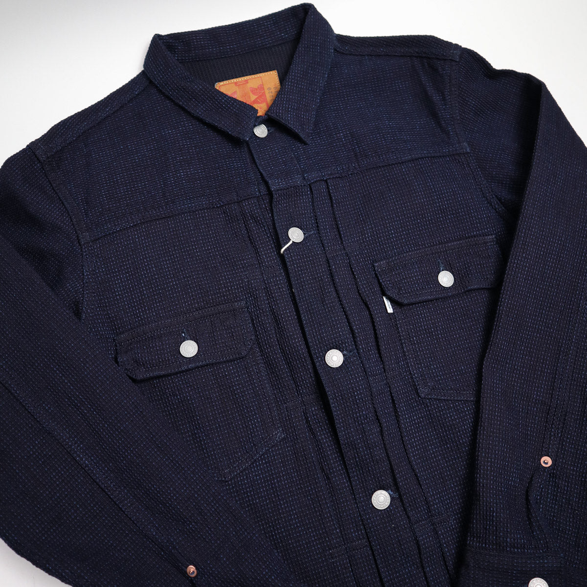 3220 12oz Cube Sashiko Denim Type 2 Jacket One Wash - Indigo