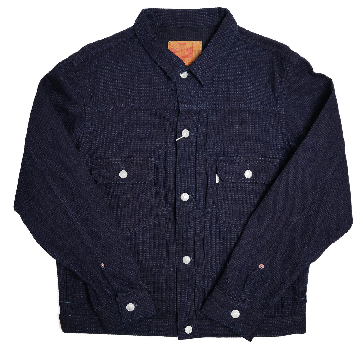 3220 12oz Cube Sashiko Denim Type 2 Jacket One Wash - Indigo