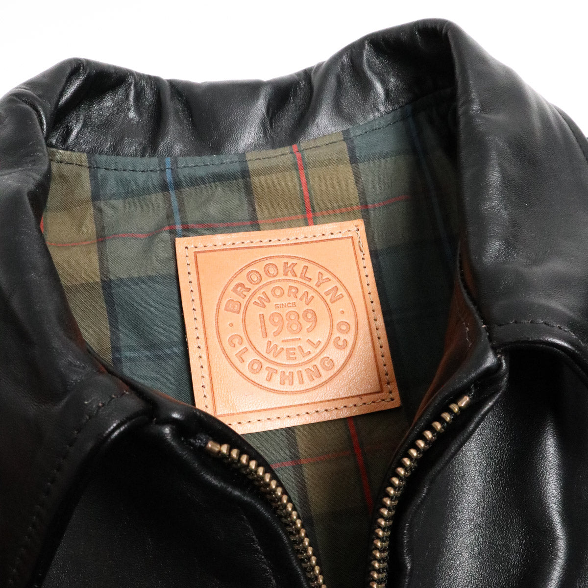 Brooklyn Clothing X Simmons Bilt Tail Gunner Stevenson Iona Tartan/Japanese Teacore Horsehide Black