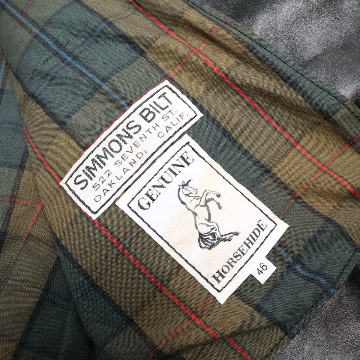 Brooklyn Clothing X Simmons Bilt Tail Gunner Stevenson Iona Tartan/Japanese Teacore Horsehide Black