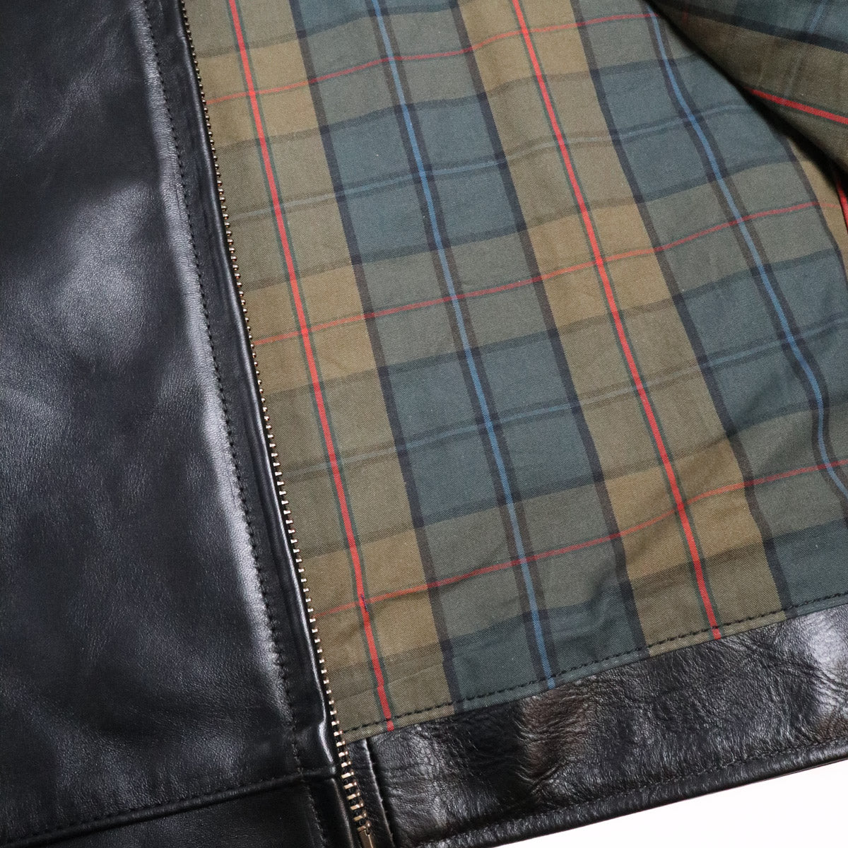 Brooklyn Clothing X Simmons Bilt Tail Gunner Stevenson Iona Tartan/Japanese Teacore Horsehide Black