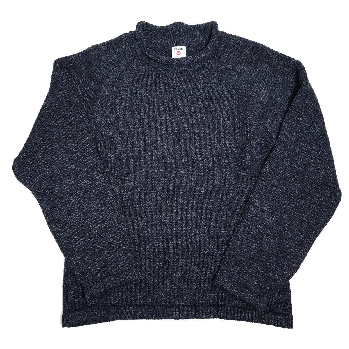 Cotton Roll Neck Knit Black/Navy