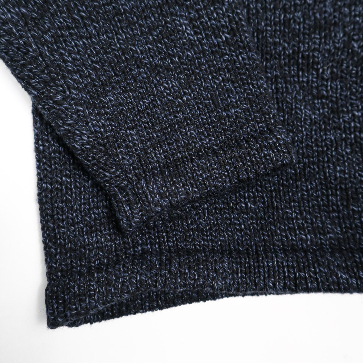 Cotton Roll Neck Knit Black/Navy