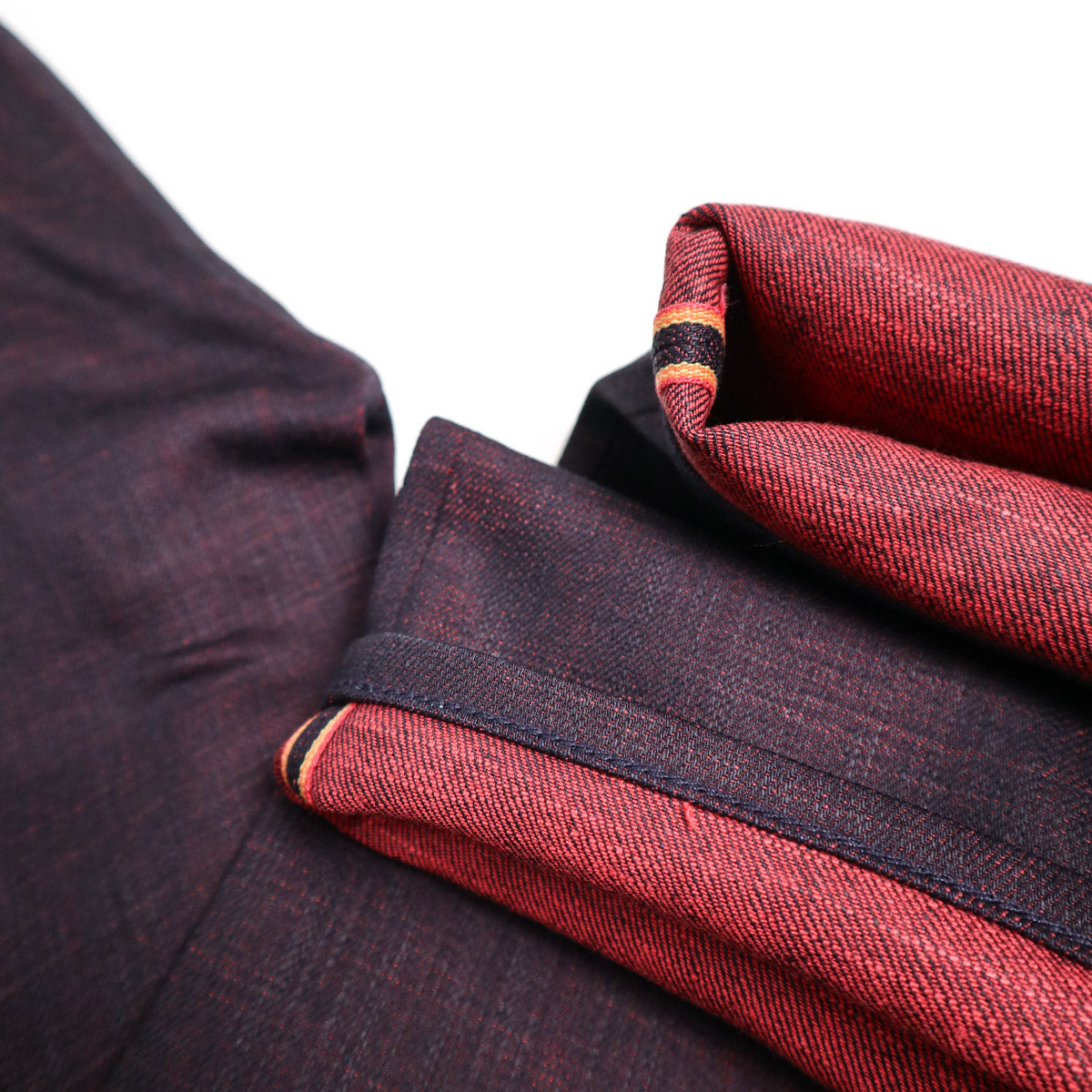 The Pen 14oz Bordeaux Raw Selvedge Denim