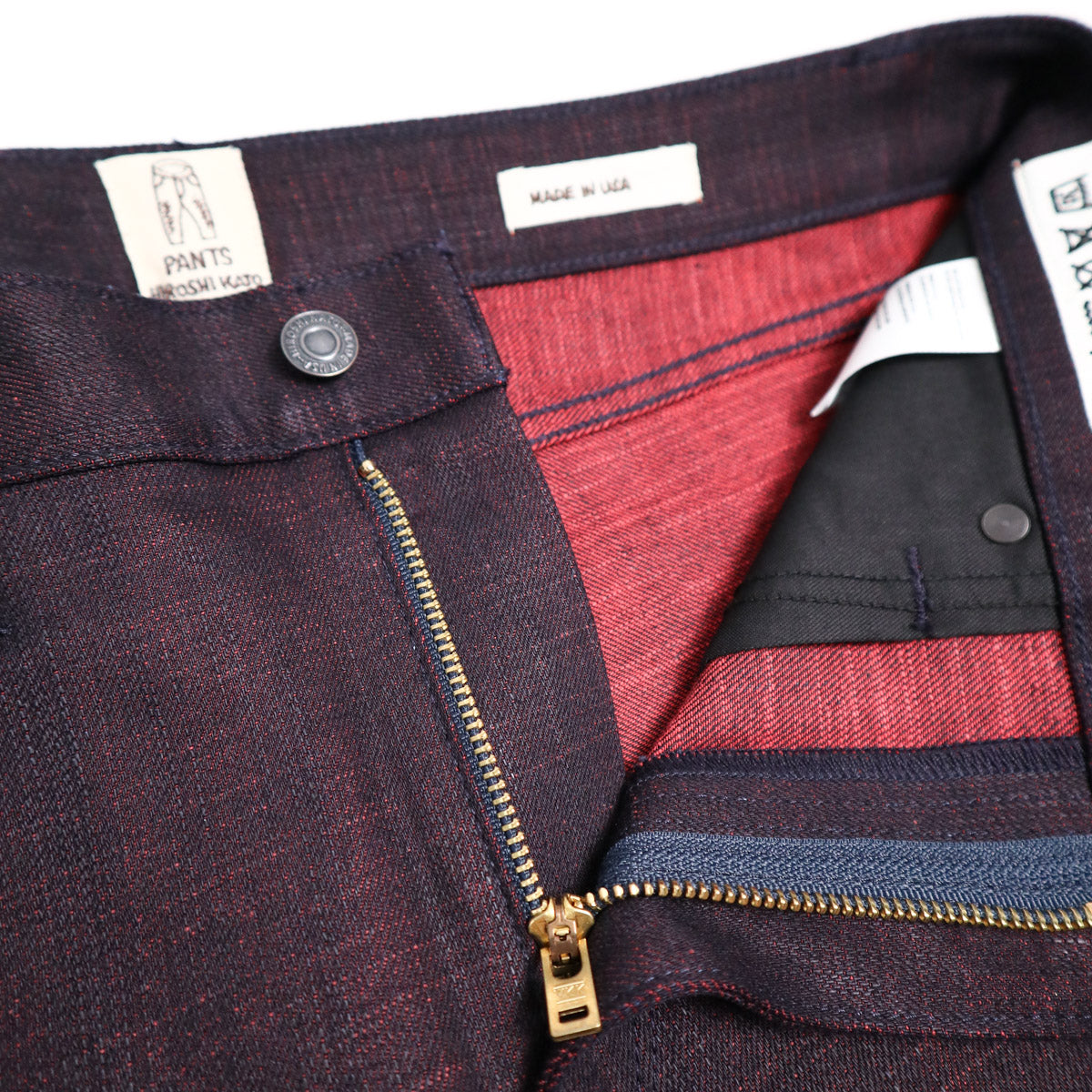 The Pen 14oz Bordeaux Raw Selvedge Denim