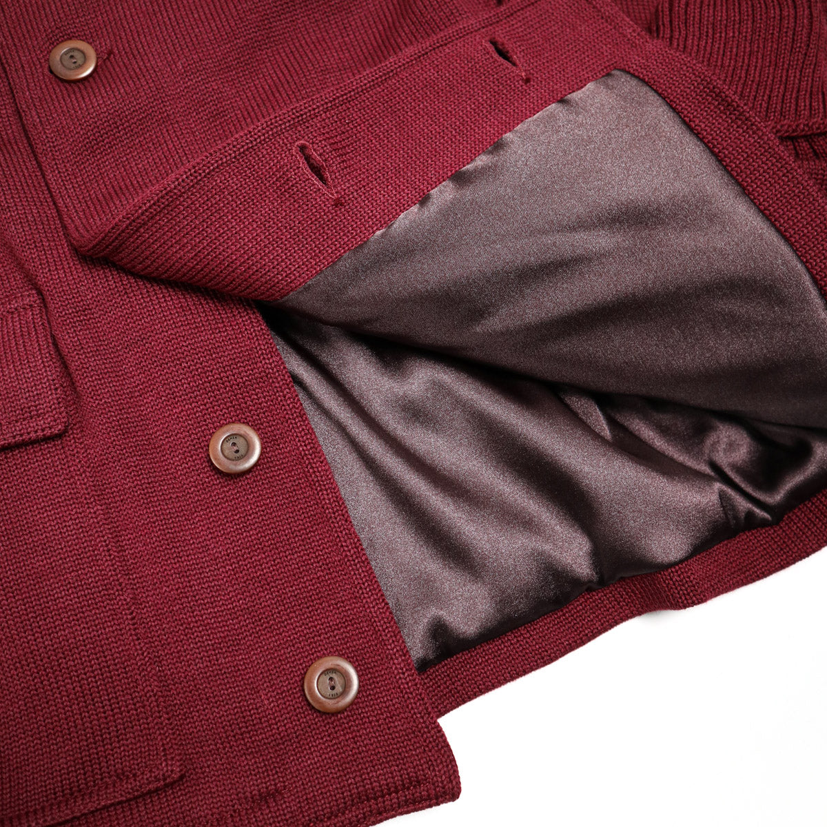 Lined Submariner Sweater Coat Dark Burgundy