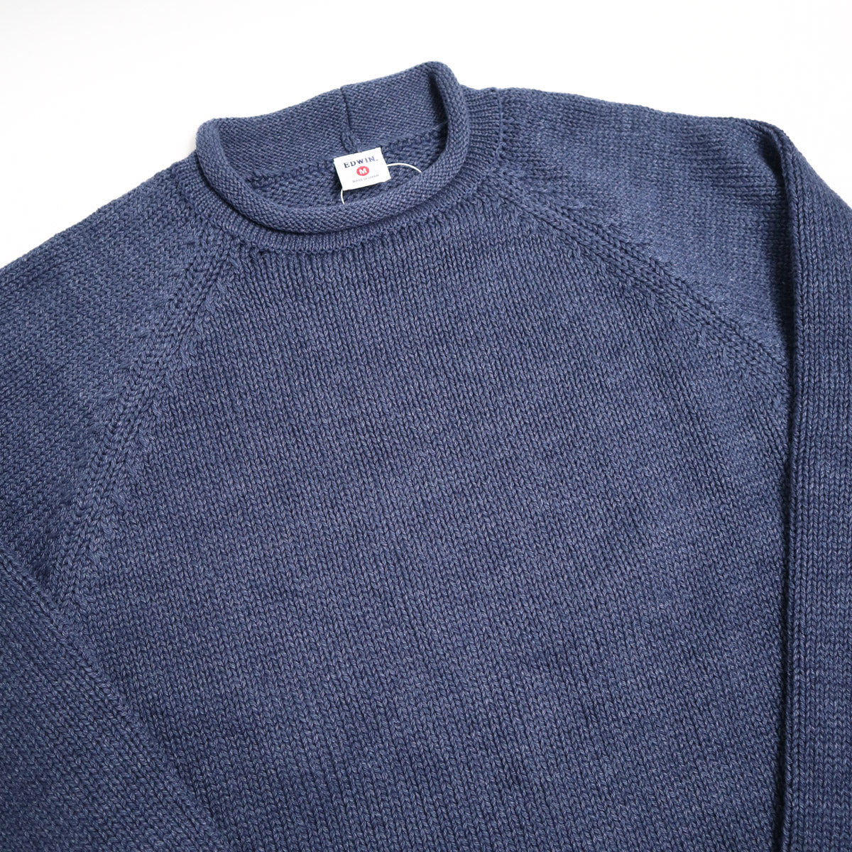 Cotton Roll Neck Sweater Navy