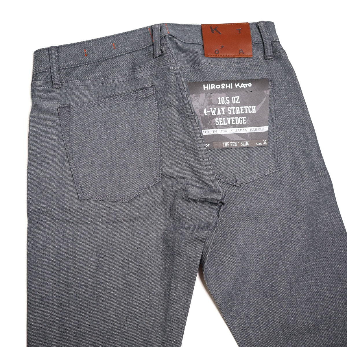 The Pen Grey Raw 10.5oz Selvedge Denim