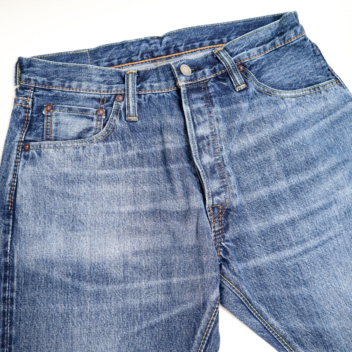 USED-019-ID 14oz Relaxed Taper Natural Used Wash