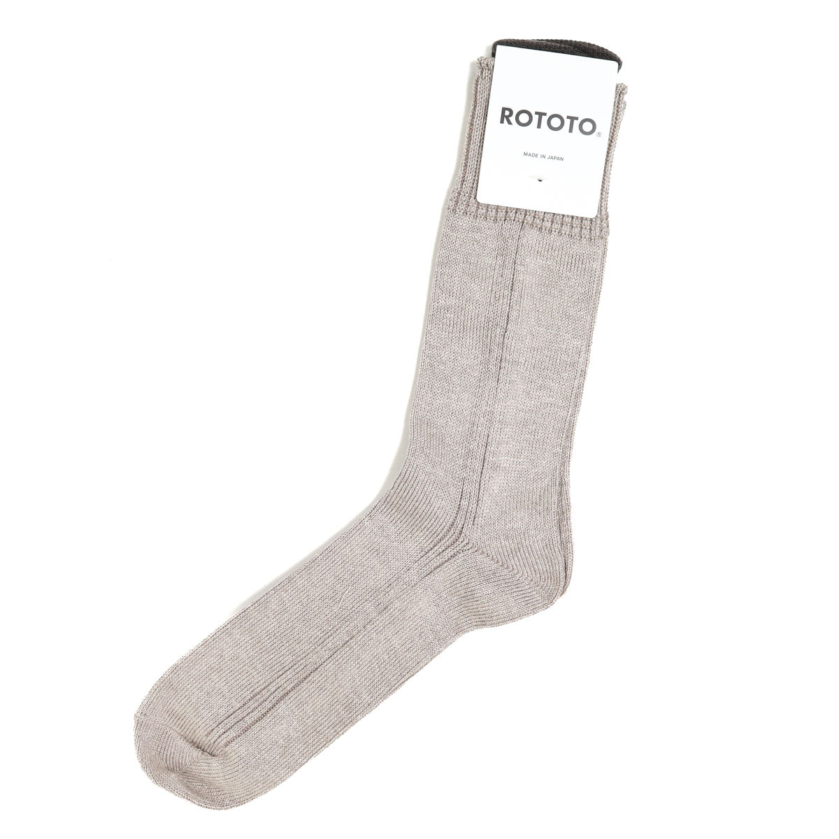 R1649 Vertical Line Linen Socks - Beige
