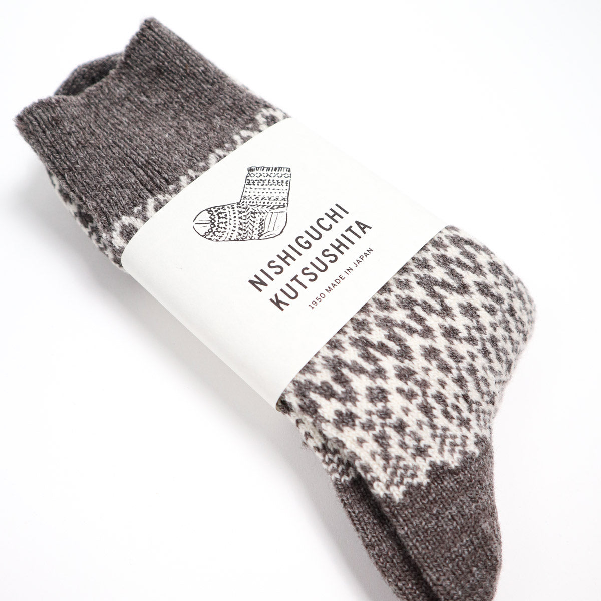 NK0101 Wool Jacquard Socks Gray