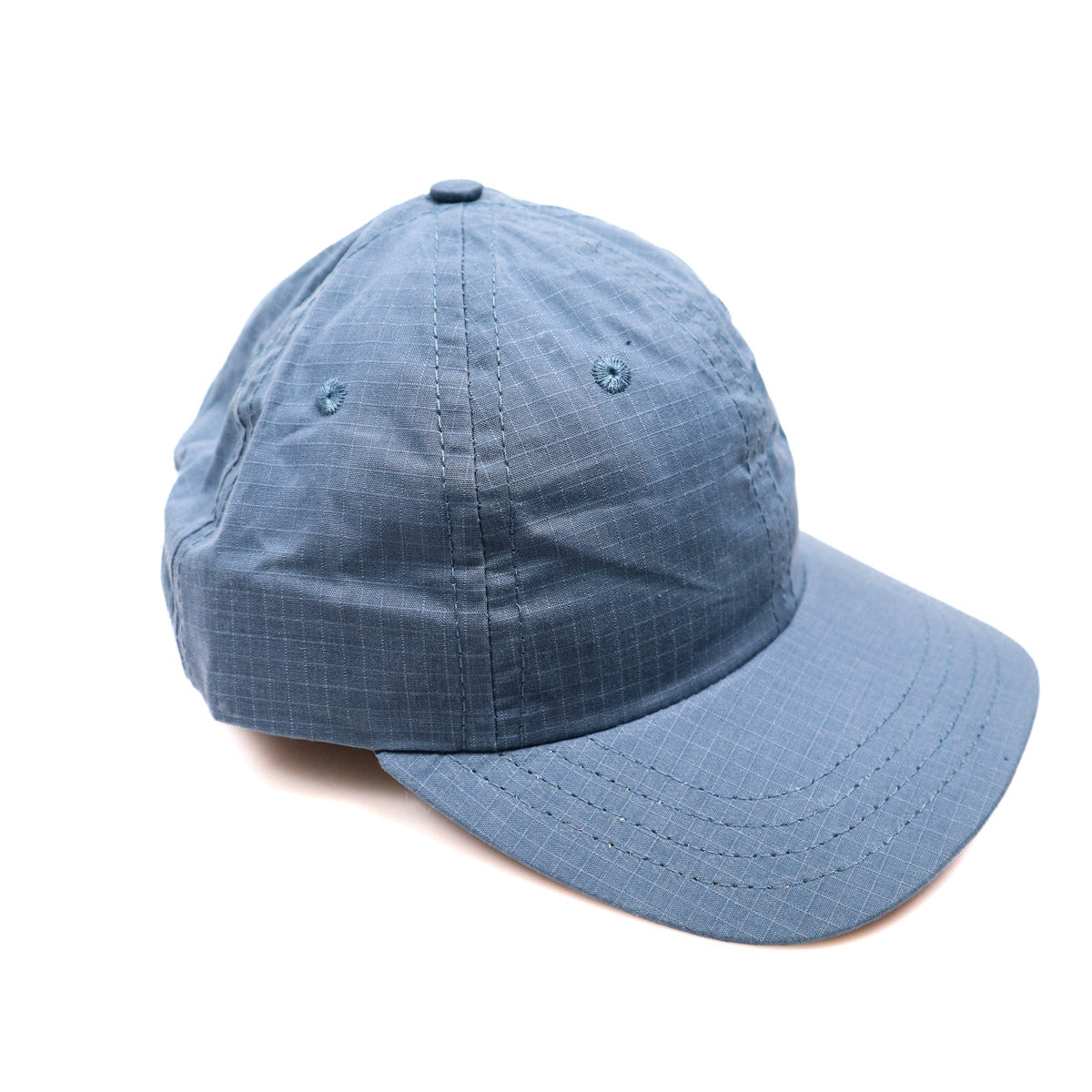 Unstructured Baseball Hat Faded Blue Waxed Ripstop