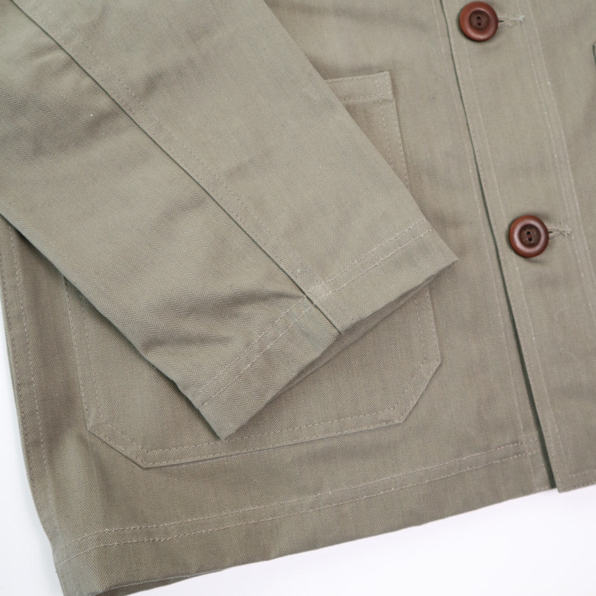 Woven Chore Coat Dry Waxed Cotton Sage