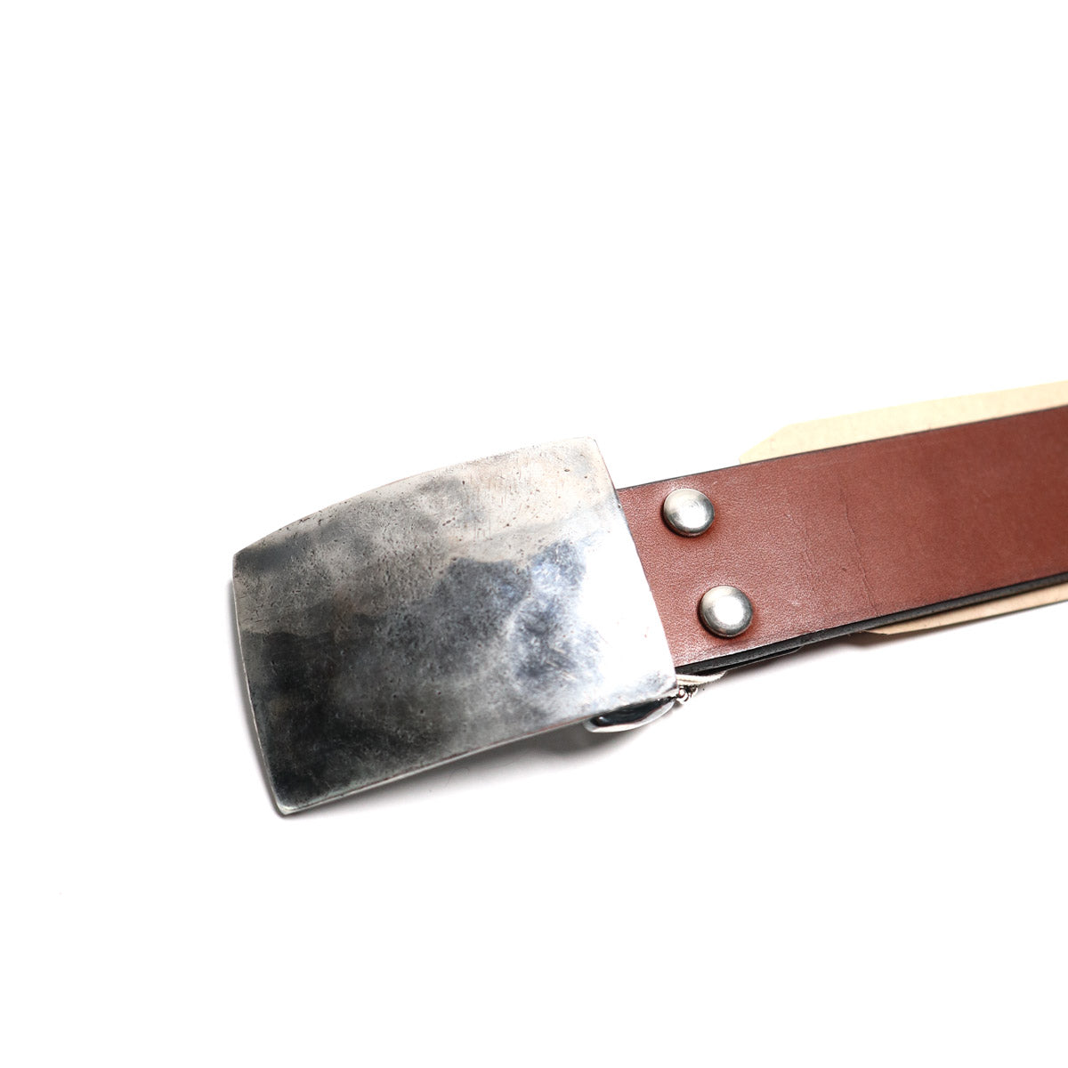 B-83 Flat Buckle Belt Brown