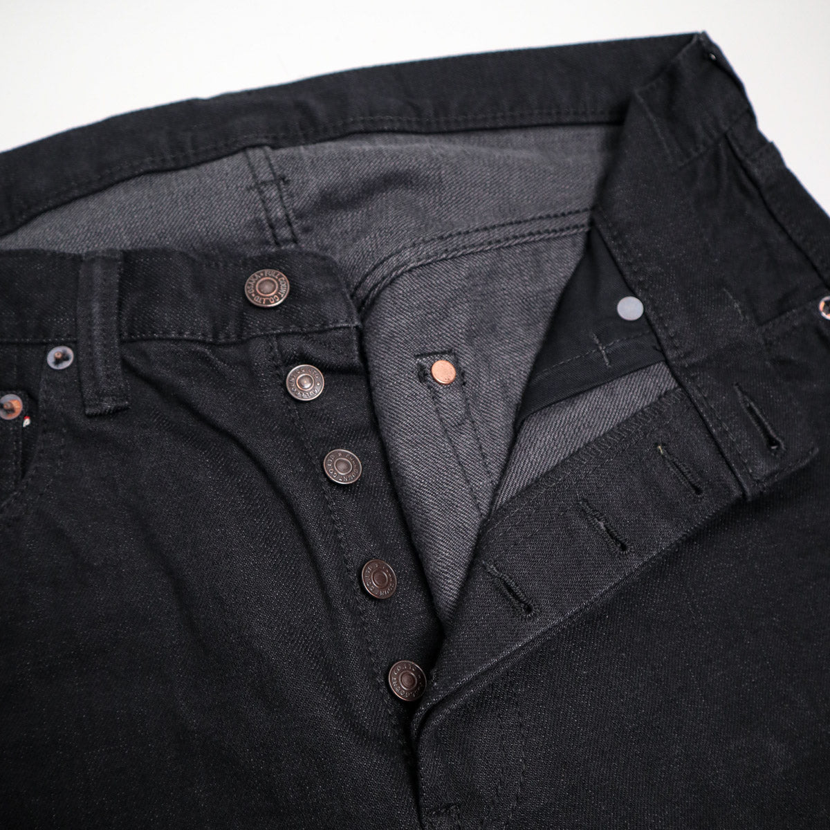 1101BG Straight Fit Black/Grey Selvedge Denim