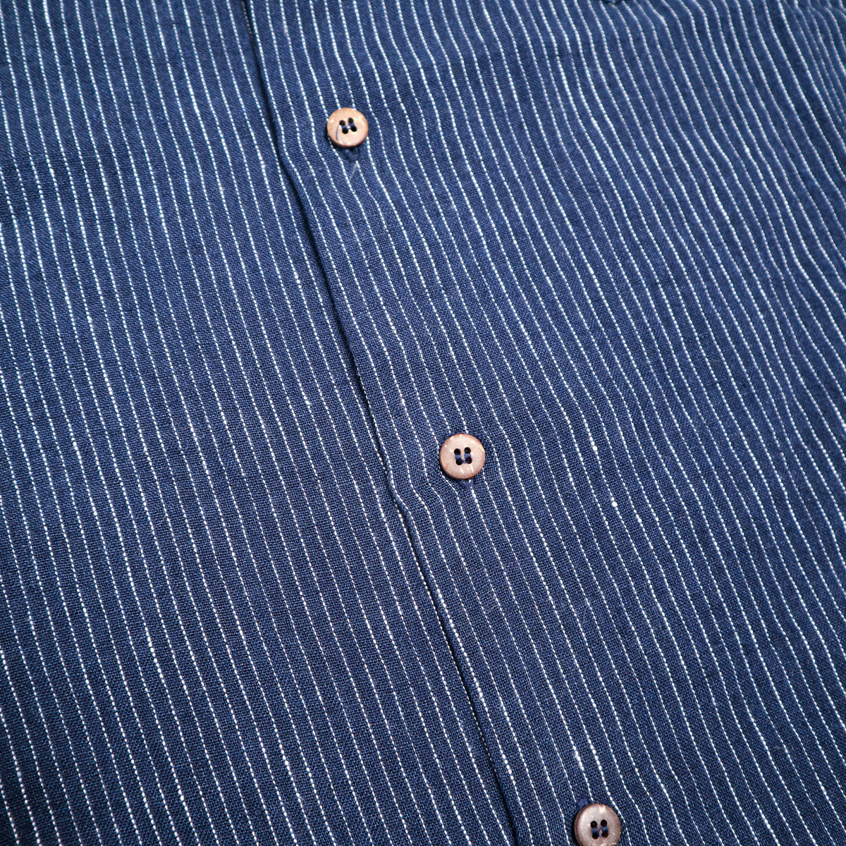 Frojel Short Sleeve Linen Deep Blue Dots