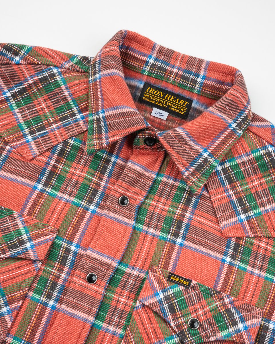 IHSH-436-RED Ultra Heavy Flannel American Check Western Shirt Red "The Watermelon Man"