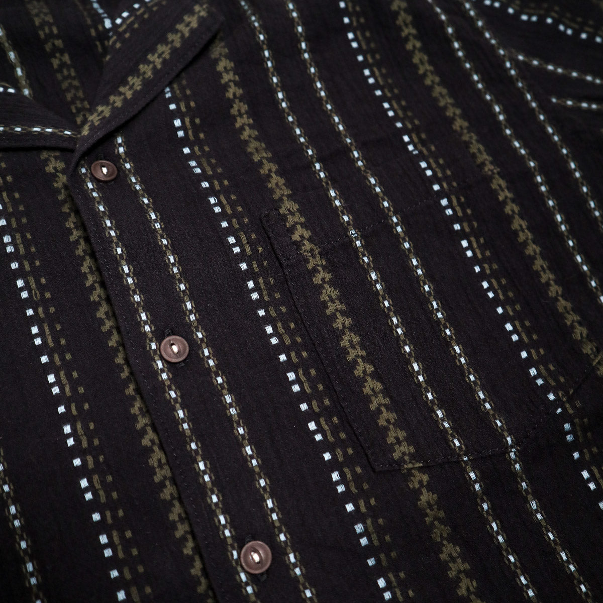 The Wrench S/S Dobby Stripe Black