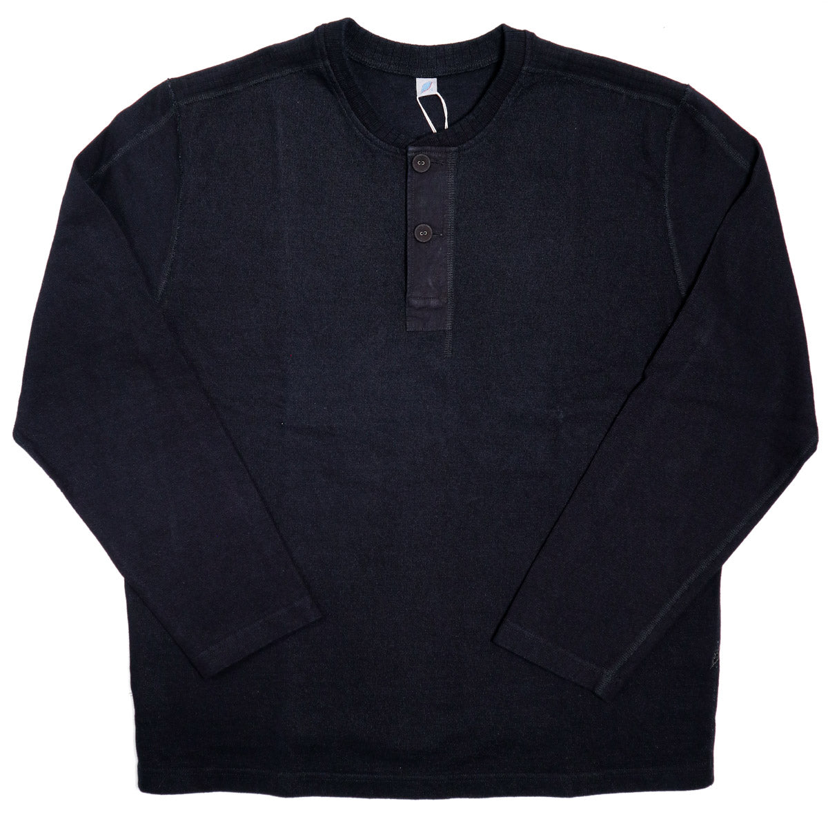 5412-IDBK 11oz Super Heavyweight Jersey Sweatshirt  Henley  - Indigo Black