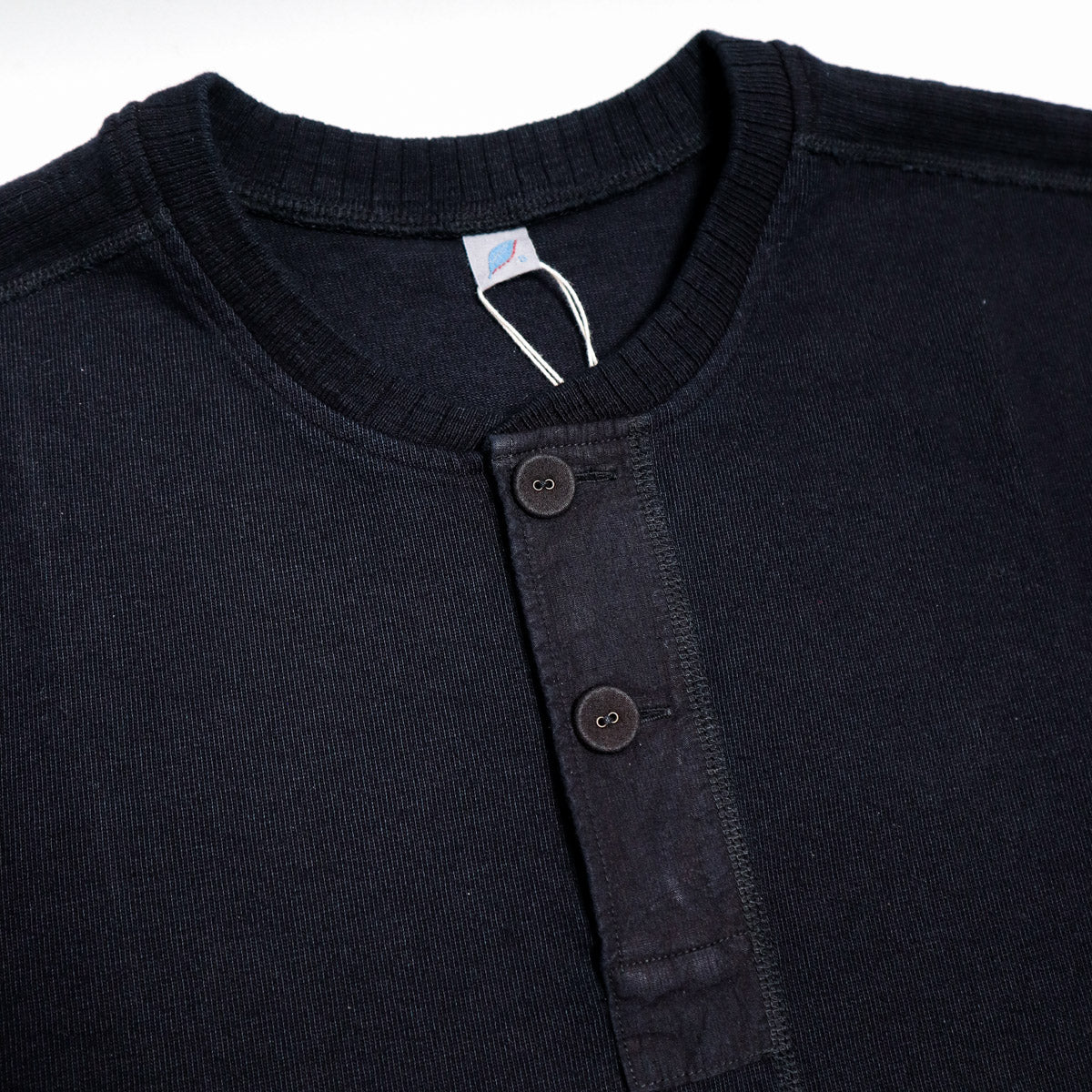 5412-IDBK 11oz Super Heavyweight Jersey Sweatshirt  Henley  - Indigo Black