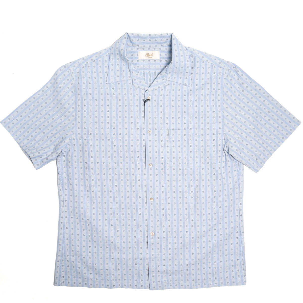 Brooklyn Clothing X Prequel Classic Dobby Check Open Collar Shirt Blue